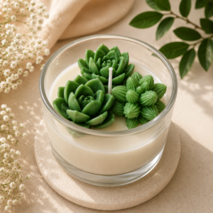 Emerald Succulent Jar Candle