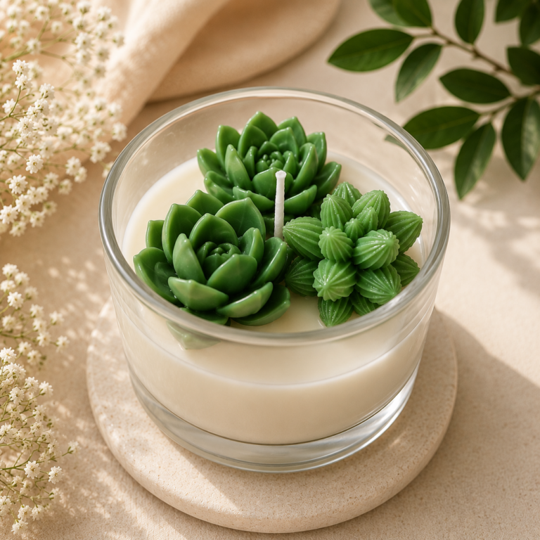 Emerald Succulent Jar Candle