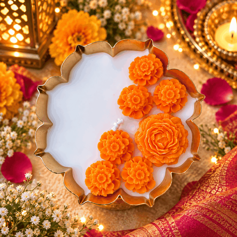 4.5 Inch Urli with Marigold Design