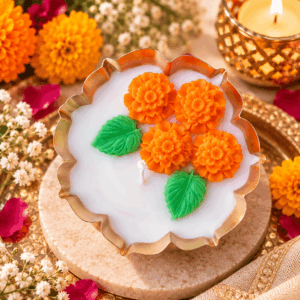3.5 Inch Urli with Marigold and Leaf Design